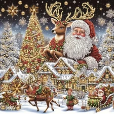 Christmas Diamond Art Kits for Adults,Special Shaped Painting EXZ99-1 