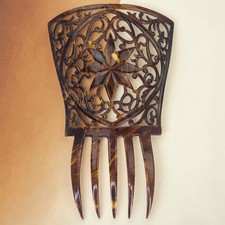 Antique Victorian Faux Tortoise Shell Hair Comb Large Spanish Mantilla Style