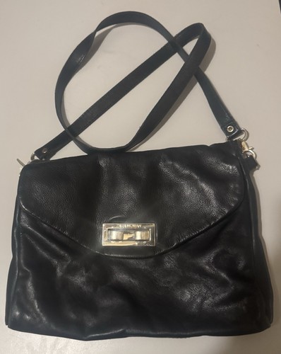 ZARA Woman Black Leather Shoulder Bag Purse FREE SHIPPING