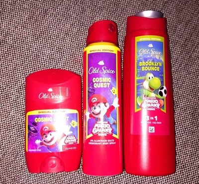 3 x Old Spice Deospray Super Mario Galaxy Movie Deo Stick Yoshi Duschgel 3 in 1