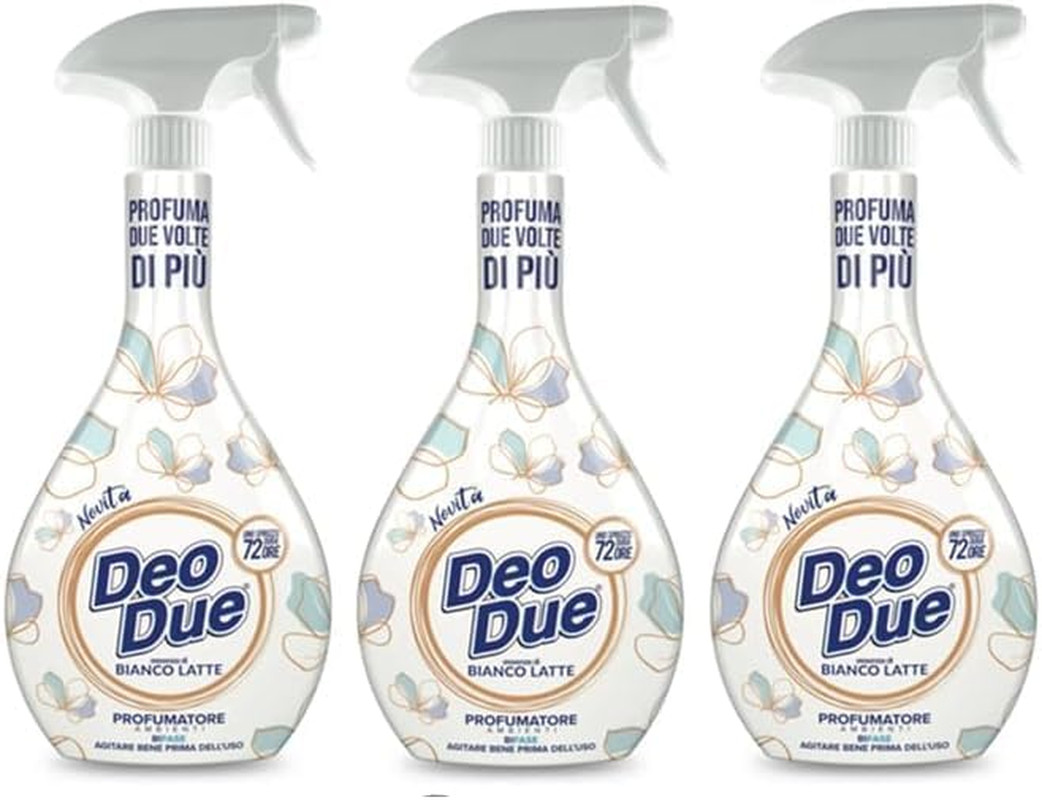 Offerta 3 Pezzi Deo Due Profumatore Bianco Latte 450 ml - Spray Bifase