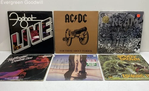 Vintage Vinyl Record LP Lot of 6 Albums AC/DC Foghat Ted Nugent Cream +