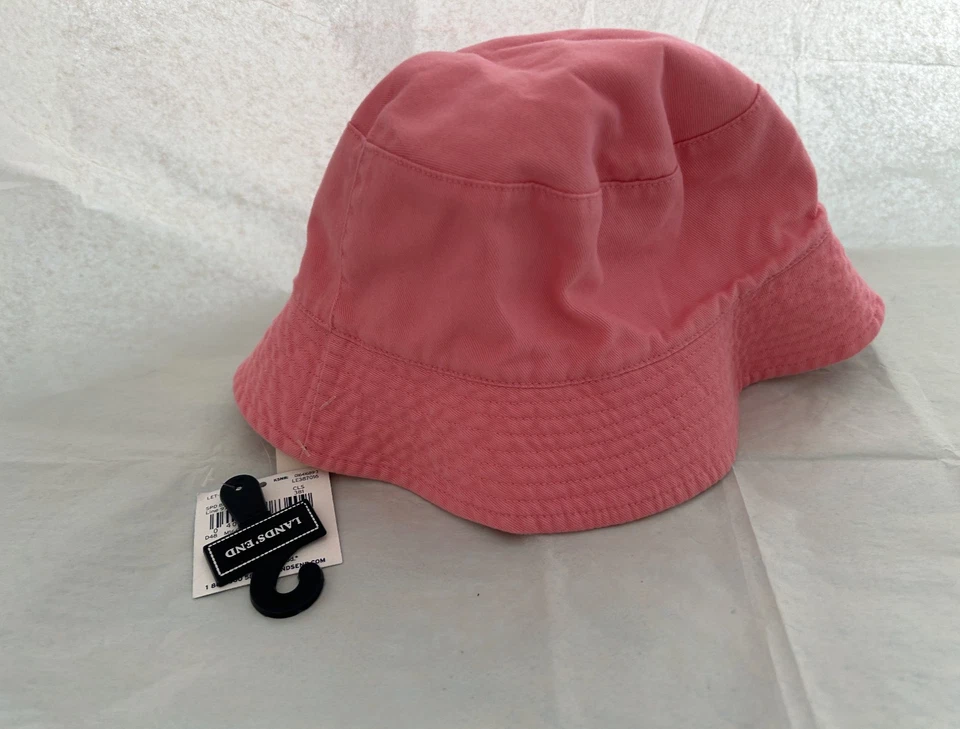 NUEVO CON ETIQUETAS LANDS' END BEBÉ NIÑO CUBO SOL SOMBRERO CALICÓ REVERSIBLE ROSA Foto 3 de 4