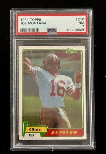 Topps 1981 Joe Montana Rookie Card #216 PSA 7 San Francisco 49ers NFL