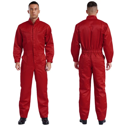 Men’s High Visibility Work Coveralls Reflective Tape Mechanic Jumpsuit Workwear - product listing photo