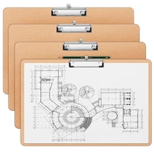 4 Pack 11x17 Clipboard Wooden Drawing Board Sketching Pen Holder Horizontal