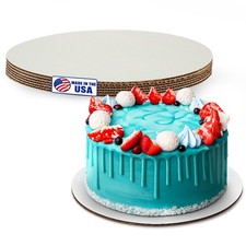 MT Products White Corrugated Cardboard Cake Boards 14" Round - Pack of 5