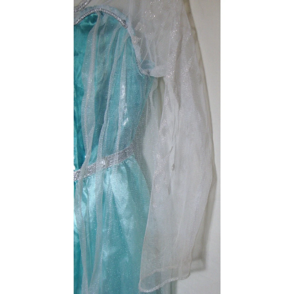 Disney ELSA Disfraz Brillante Vestido FROZEN Película Largo Satinado Tul Niño Pequeño 4-6 Foto 4 de 4