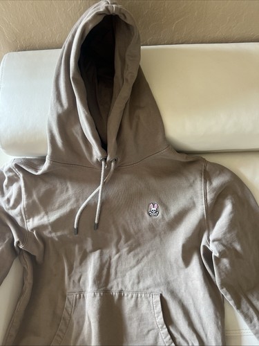 Sudadera con capucha de felpa francesa Psycho Bunny mediana antigua topo para hombre - Imagen 5 de 7