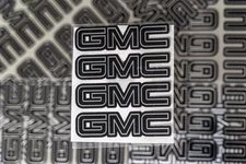 4-GMC SIERRA YUKON 2500 CENTER CAP LOGOS BLACK DECALS VINYL STICKERS 20 22 WHEEL