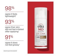 2 Pack Elta MD UV Clear Broad-spectrum Facial Sunscreen SPF 46 1.7 oz. Tinted