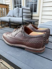 Allen Edmonds Men's Size 10 D Aberdeen Wingtip Oxfords Brown Leather Dress 8022