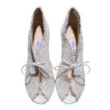 Jimmy Choo Kaiana 100mm Ivory Floral Lace Pumps EU40/US10 *See Description*