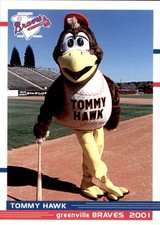 2001 Greenville Braves Grandstand #39 Tommy Hawk MASCOT - NM Baseball Card