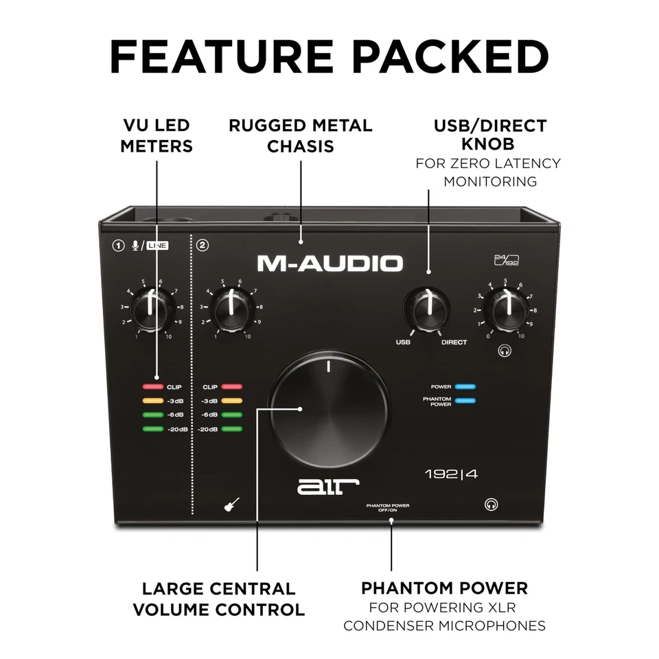 M-AUDIO AIR 192x4 USB-C Audio Interface for Recording, Podcasting, Streaming ... - Image 4 of 4