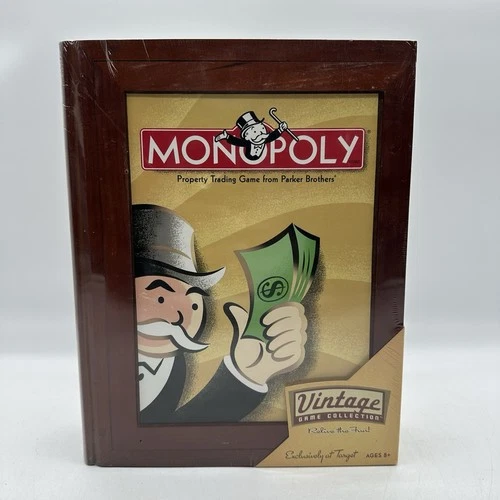 NISP Hasbro 42749 MONOPOLY Vintage Game Collection Wooden Bookshelf Board Game