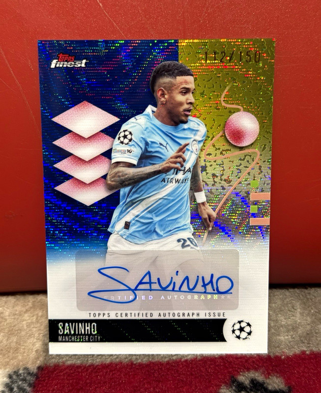 Savinho Auto Blue Foil numbered 112/150!! BA-SV !! Topps Finest 25/26 UCC