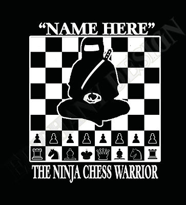 Schach T-Shirt Personalisiert Original Design Ninja Tolles Geschenk für Schachspieler