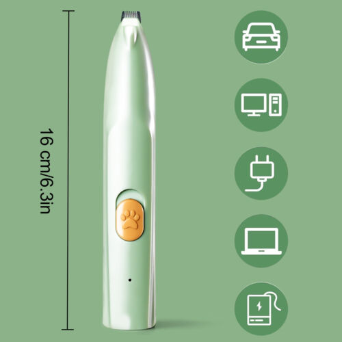 Dog Pets Paw Trimmer With LED Light Fully Waterproof Pet Hair Trimmer Wide Blade - Picture 4 of 10