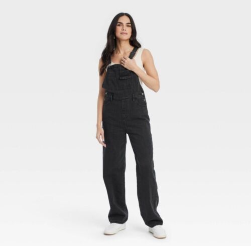 Universal Thread Women's 90's Baggy Denim Relaxed Jumpsuit Overalls Size 2 Black
