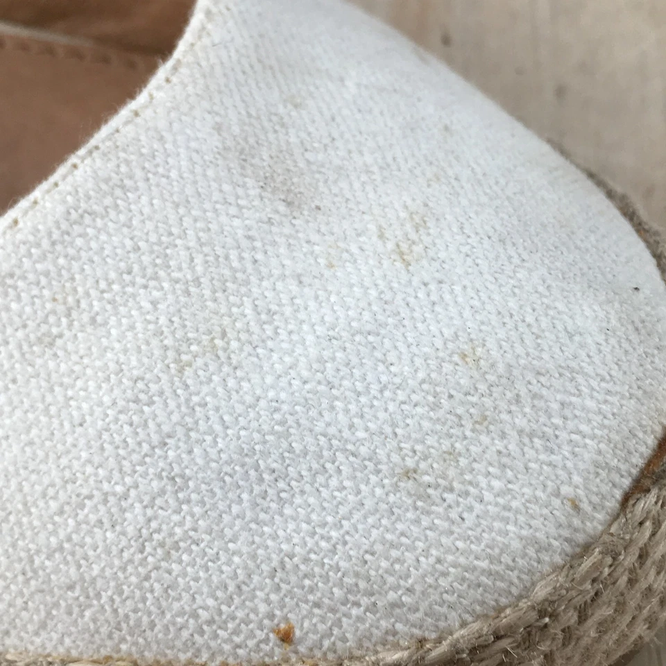 American Eagle Tacones Mujer 7 Alpargatas Bomba Sin Cordones 166704 Blanco Tela Informal Foto 4 de 4