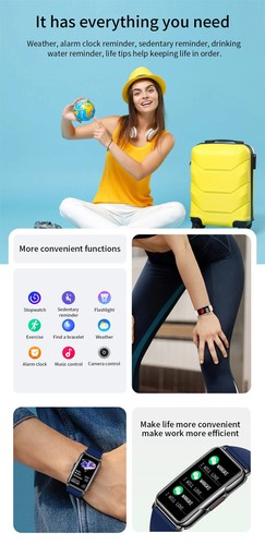 Ladies Smart Watch Women Luxury watches Fitness Tracker Smartwatch Smart Watch - Photo 18 sur 30