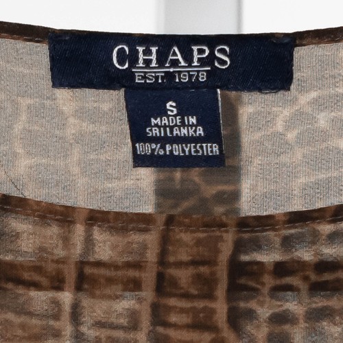 Chaps Ralph Lauren Women's Blouse Snake Print Drawstring Western Sheer Top Small - Picture 3 of 9