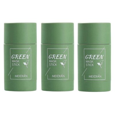 3 Pcs Green Tea Mask Stick Green Tea Purifying Clay Stick Mask Blackhead Remover