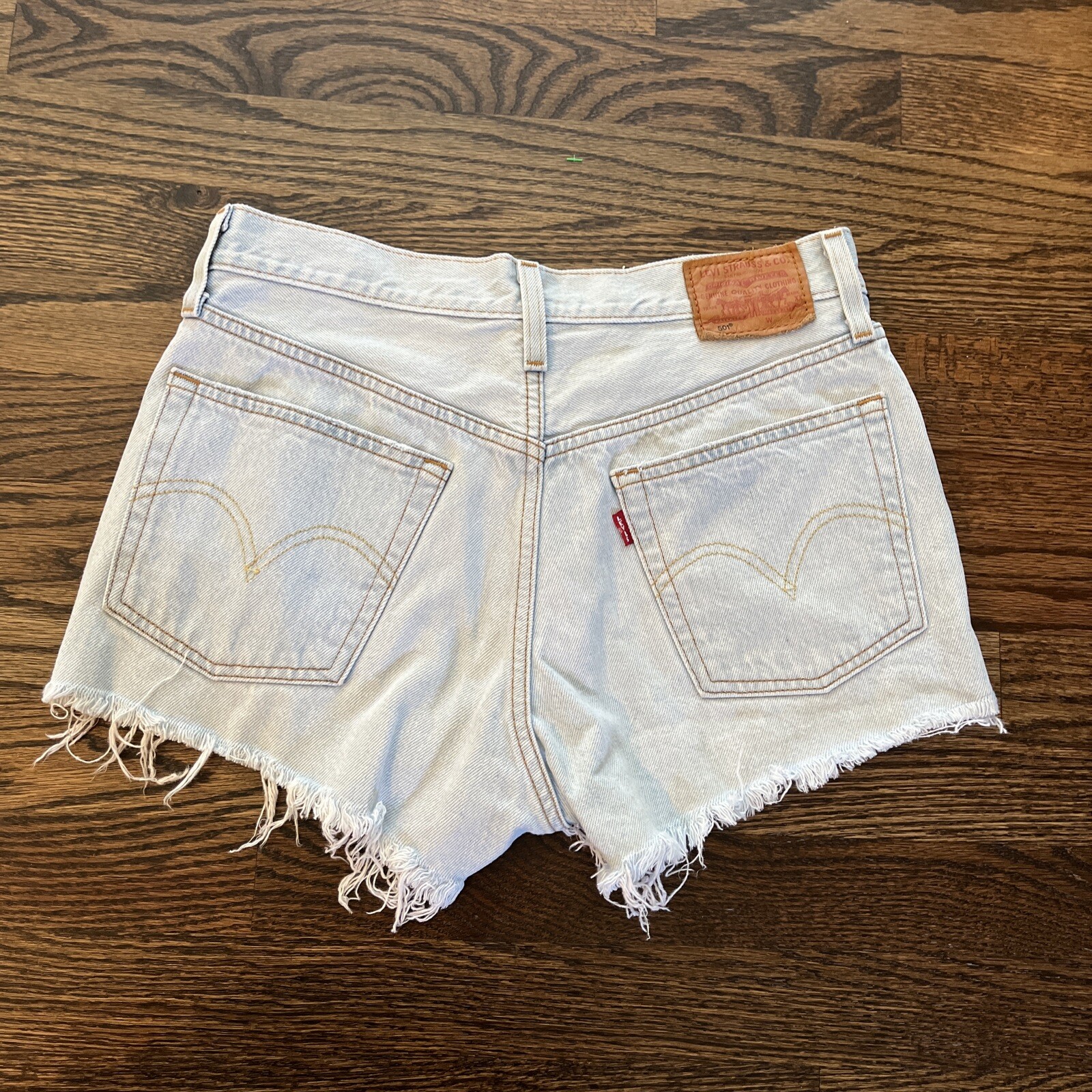 Levi's 501 Cut Off Shorts Women's Size W28 Button Fly Light Denim - View 12