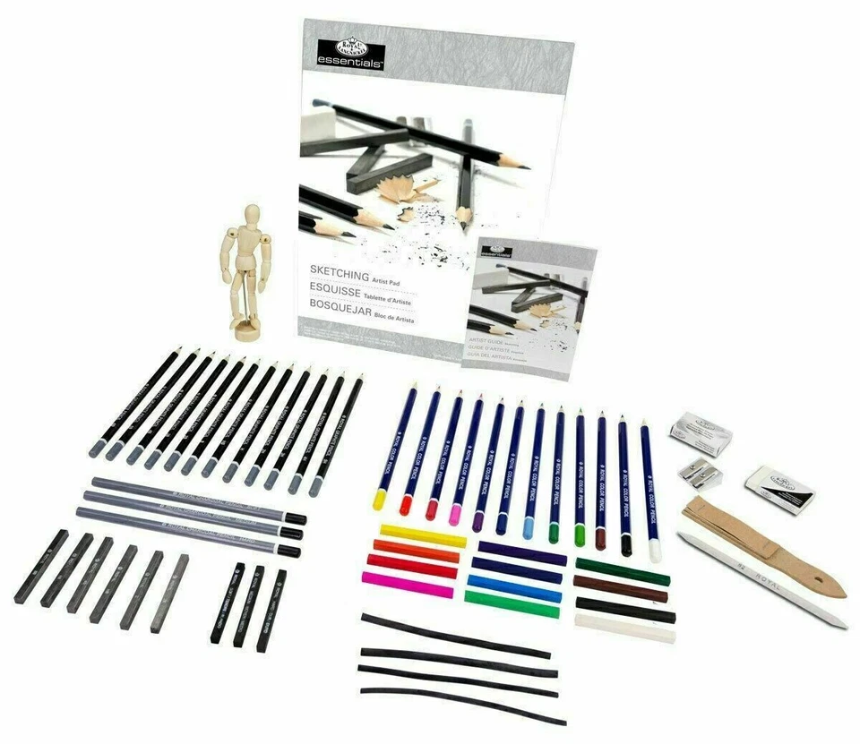 Royal Langnickel Essentials 61 piezas Set de arte para bocetos y dibujos Lápices Carbón++ ¡Nuevo! Foto 4 de 4