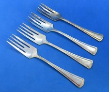 Silver plate electroplate vintage Art Deco antique set 4 desert fork cutlery B