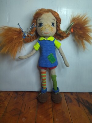 Crochet doll  Hand made Toys Handcrafted. Pippi Longstocking