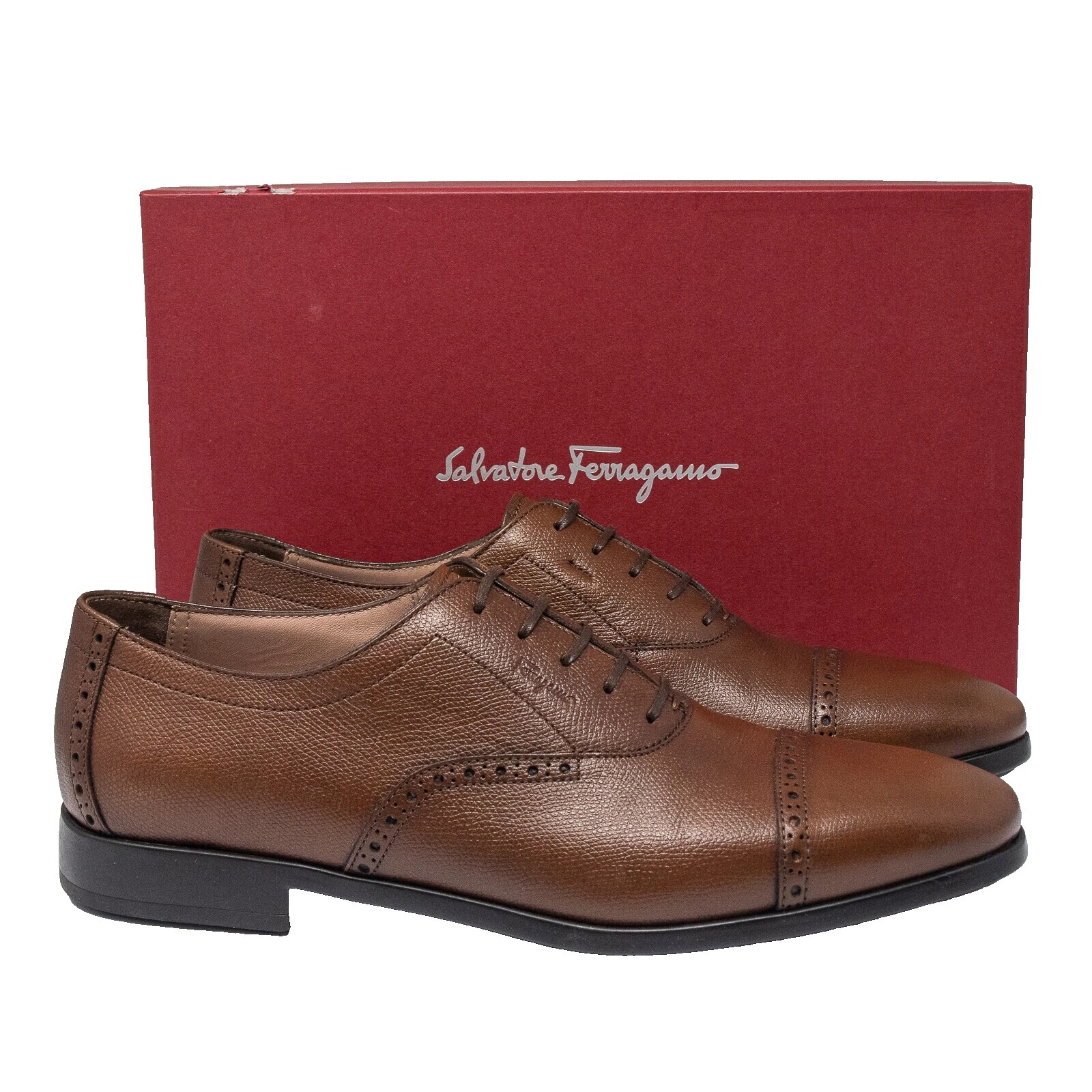 Salvatore Ferragamo Leather Upper Solid Dress Shoes for Men