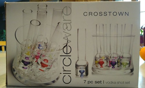 Circleware 7 Piece VODKA/ Tequila SHOOTER SETCrosstown Bucket & 6 Shot Glasses - Picture 2 of 4