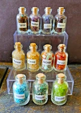 11 Mini Gemstone Bottles Chip Crystal Tumbled Set Reiki - Chakra