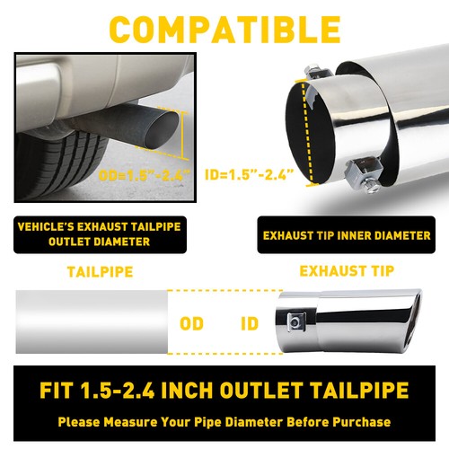 For Lexus IS250 2006-2015 2PCS Car Stainless Rear Exhaust Pipe Tail Muffler Tip - Picture 7 of 12