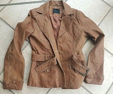 VERO MODA Lederjacke Damen Leder Jacke braun Bikerjacke Gr. L