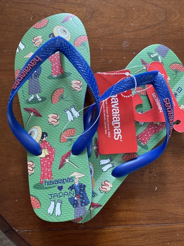 Havaianas Flip flops Japan Origami Costume Blue /Green Mens Size 12 -NWT - Picture 6 of 8