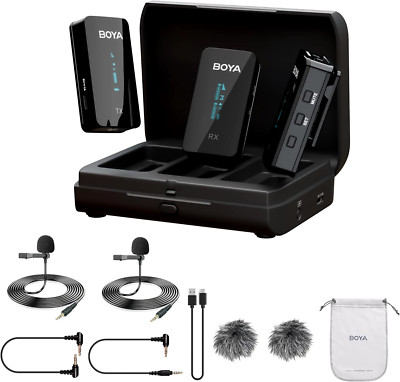 BOYA Wireless Lavalier Microphone BY-XM6-K2 2.4GHz Dual Channel Lapel Mic new!!!