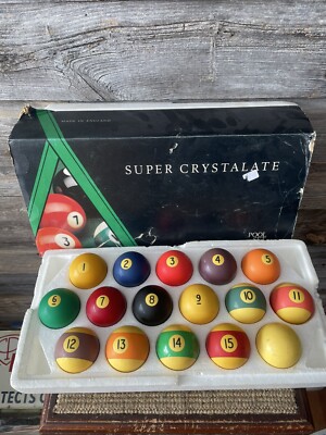 ビリヤード SUPER CHRYSTALATE BALLS MADE IN ENGLAND Vintage Super Crystalate Billiard Pool Balls Made In England