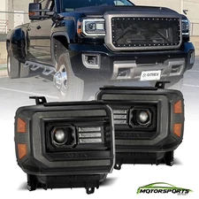 Fit 14-18 GMC Sierra PRO-Series Projector Headlight Replacement Alpha-Black