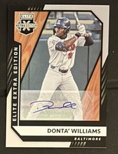 2021 Panini Elite Extra Edition Auto Donta' Williams #106 Arizona Wildcats