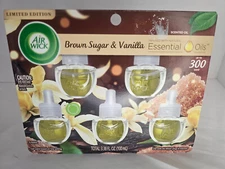 Air Wick Brown Sugar & Vanilla Limited Edition Scented Oil 5 pack Refill NEW