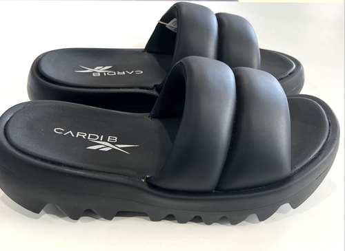 Reebok Cardi Slides Cardi B HP2217 Black Womens Size 6 Sandals New - Picture 12 of 12