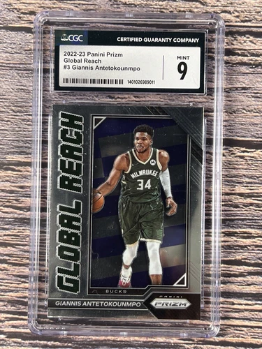 2022-23 Panini Prizm #3 Giannis Antetokounmpo Global Reach CGC MINT 9