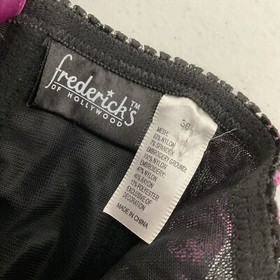 VTG y2k Fredericks of Hollywood Purple Embroidered Black Sexy Corset Lingerie