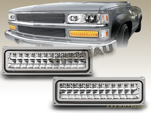 88-98 CHEVY / GMC C10 TAMAÑO COMPLETO CROMO LUCES DE PARACHOQUES LÁMPARAS DE SEÑAL DE ESTACIONAMIENTO - Imagen 1 de 4