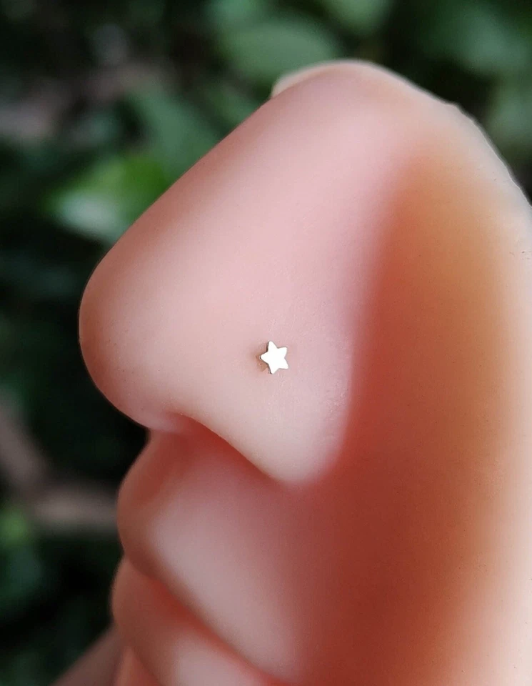 Звезда нос кольцо из нержавеющей стали нос гвоздики • L изгиб • 20 калибр - Изображение 3 из 4