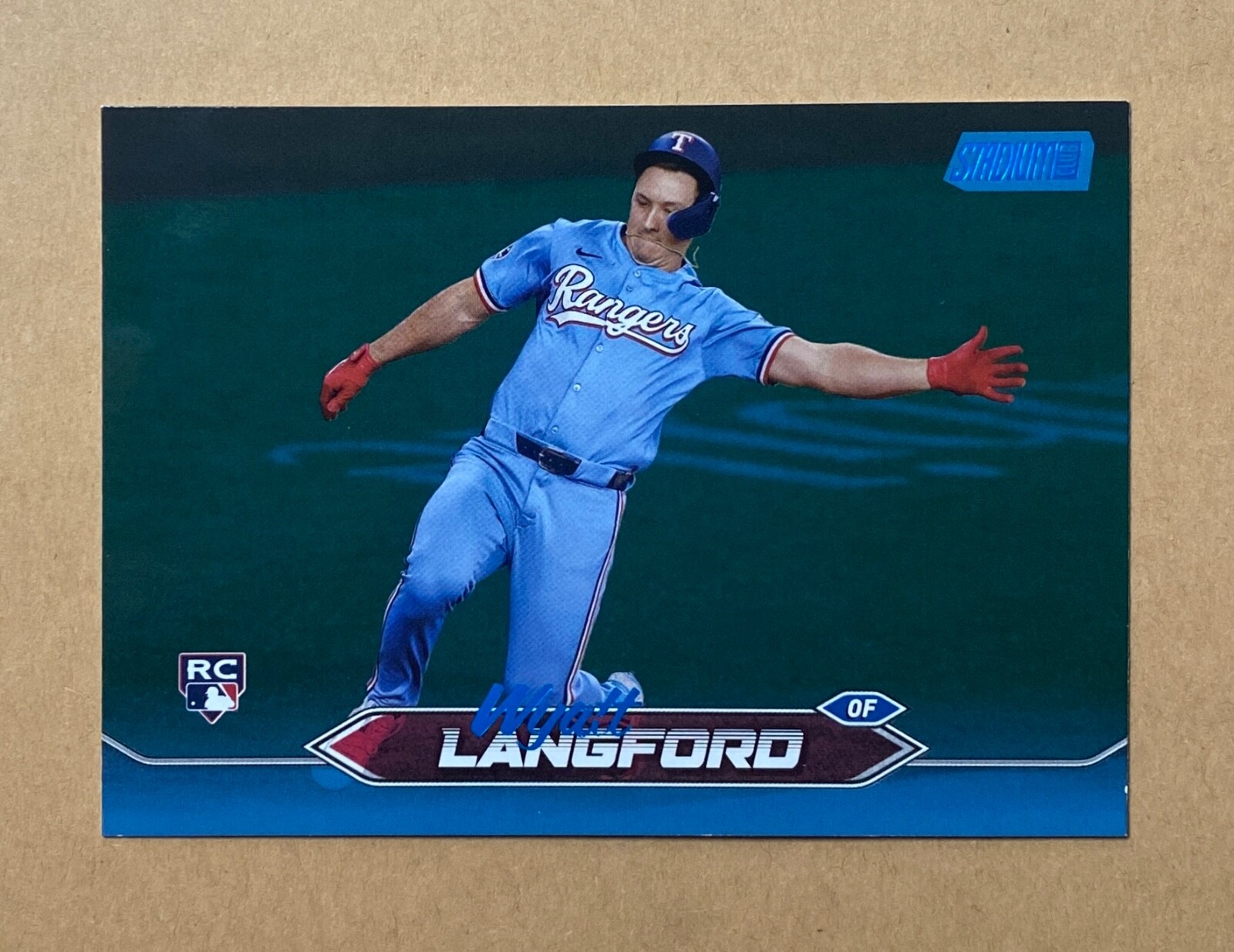 2024 Topps Stadium Club #30 Wyatt Langford Base Rookie Blue Foil RC #37/50