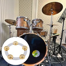 Jingle Effect Tambourine Bell Rings Replacement Part 6.4 Inch Outer Dia Golden